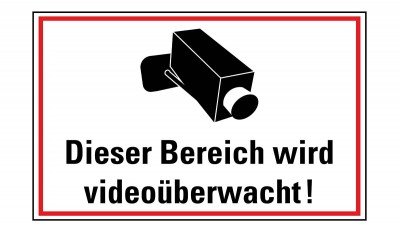 Hinweisschild: Videoüberwacht