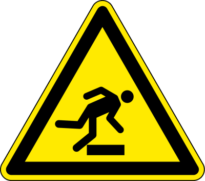 Warnzeichen - Warnung vor Hindernissen am Boden
