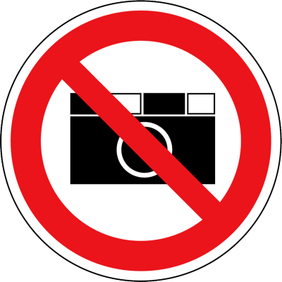 Verbotszeichen - Fotografieren verboten
