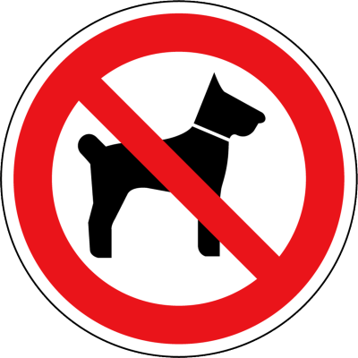 Verbotszeichen - Mitführen von Tieren verboten
