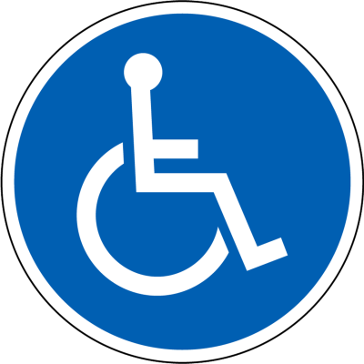 Gebotszeichen - Internationales Zeichen für Rollstuhlfahrer