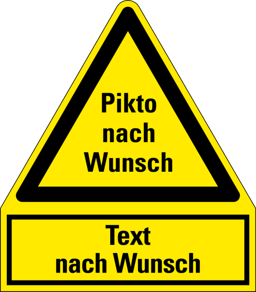 Warnzeichen - Text/Piktogramm nach Wunsch