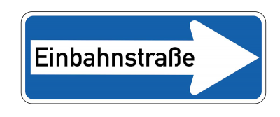 Einbahnstraße rechtsweisend