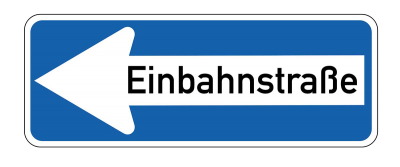 Einbahnstraße linksweisend