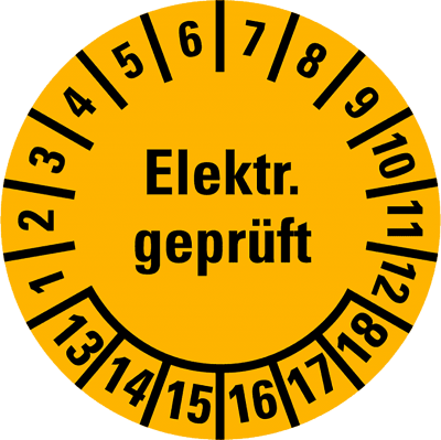 Kabel- und Elektrokennzeichen - Elektrisch geprüft 6 Jahre