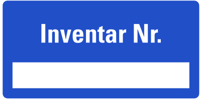 Inventaretikett - Inventar Nr.