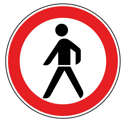 Verbot für Fußgänger