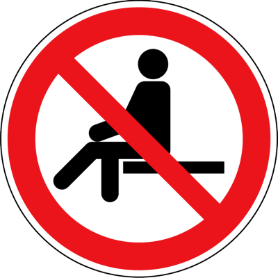 Verbotszeichen - Sitzen verboten