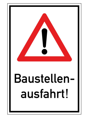 Gefahrenstelle Baustellenausfahrt