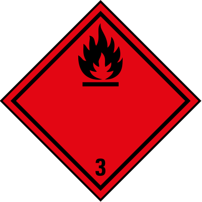 Gefahrgutkennzeichnung - Klasse 3 - Entzündbare Flüssigkeit