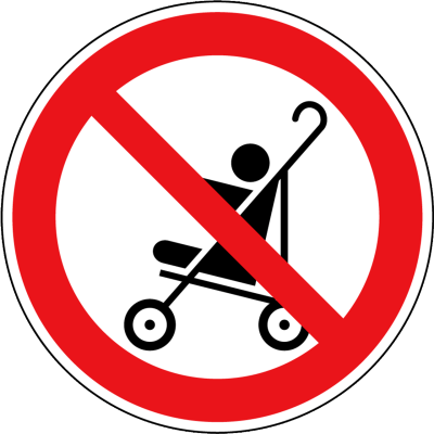 Verbotszeichen - Kinderwägen verboten